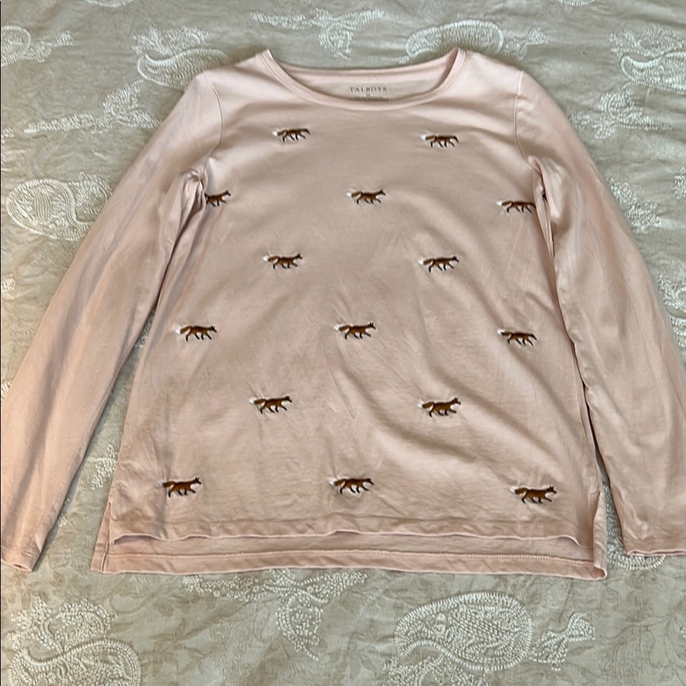 Talbots Pink Crew Neck Sweater with Feminine Design
